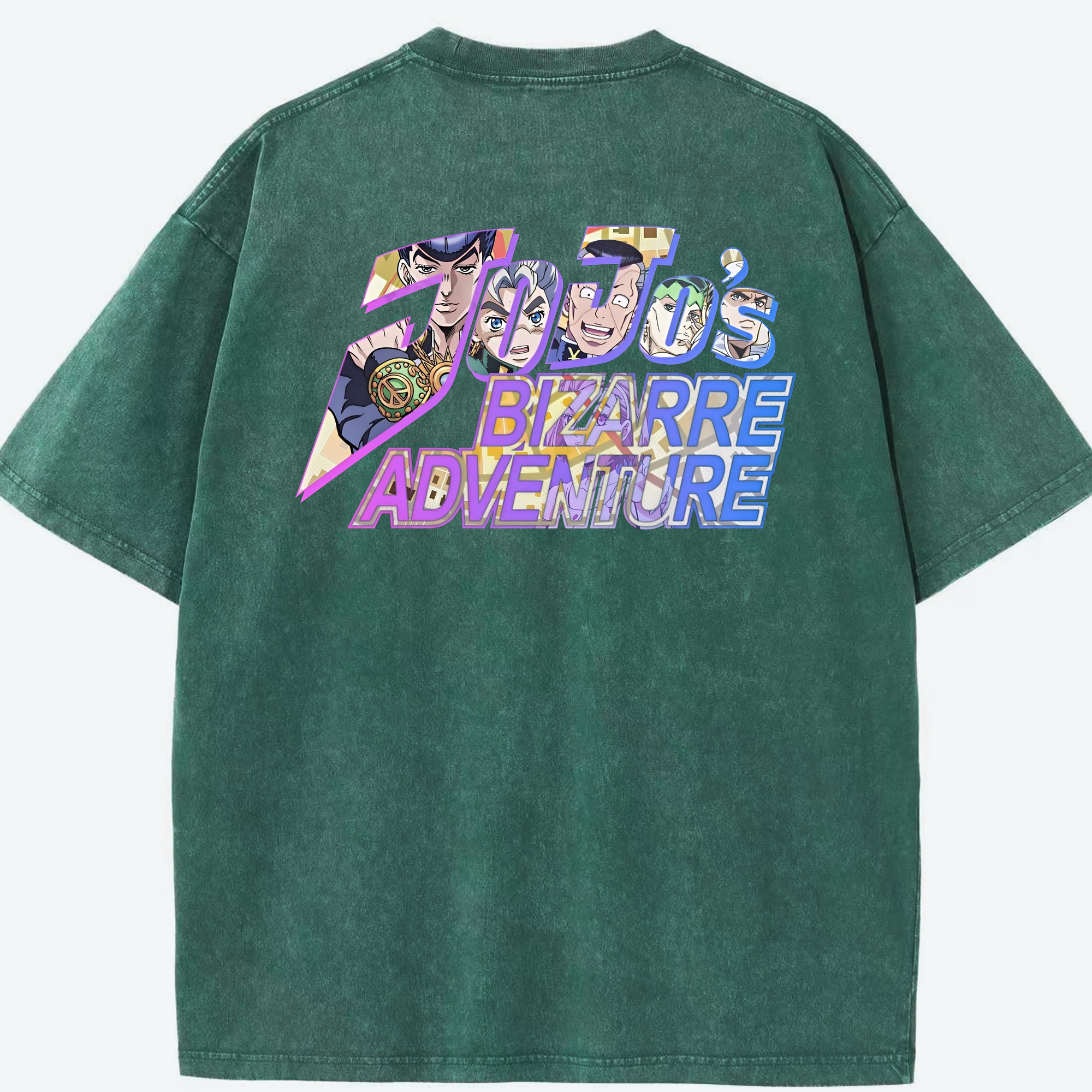 （画像用） ジョジョの奇妙な冒険 JoJo's Bizarre Adventure 綿100% ヴィンテージ風 半袖Tシャツ（背面プリント）